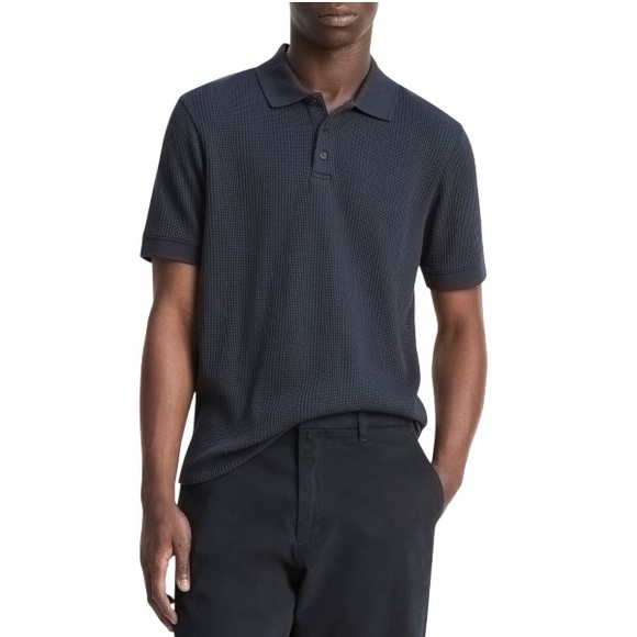 Vince Other - Vince Navy Blue Textured Polo